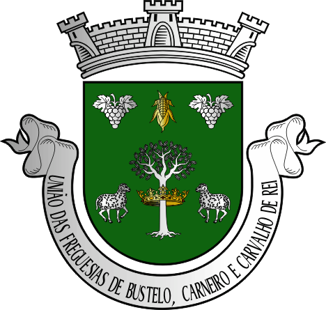 Brasão da União das freguesias de Bustelo, Carneiro e Carvalho de Rei - Bustelo, Carneiro and Carvalho de Rei civil parishes union coat-of-arms Brasão da União das freguesias de Bustelo, Carneiro e Carvalho de Rei - Bustelo, Carneiro and Carvalho de Rei civil parishes union coat-of-arms