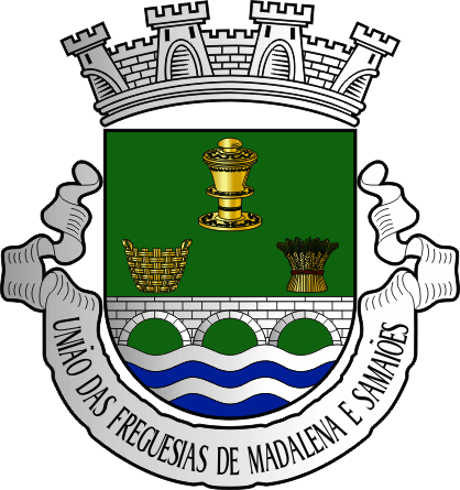 Brasão da União das freguesias de Madalena e Samaiões - Madalena and Samaiões civil parishes union coat-of-arms Brasão da União das freguesias de Madalena e Samaiões - Madalena and Samaiões civil parishes union coat-of-arms