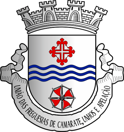 Brasão da União das freguesias de Camarate, Unhos e Apelação - Camarate, Unhos and Apelação civil parishes union coat-of-arms