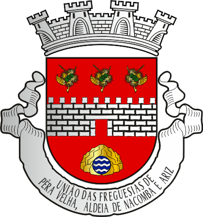 Brasão da União das freguesias de Pêra Velha, Aldeia de Nacomba e Ariz - Pêra Velha, Aldeia de Nacomba and Ariz civil parishes union coat-of-arms