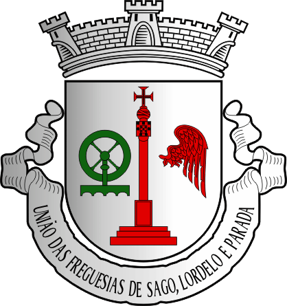 Brasão da União das freguesias de Sago, Lordelo e Parada - Sago, Lordelo and Parada civil parishes union coat-of-arms Brasão da União das freguesias de Sago, Lordelo e Parada - Sago, Lordelo and Parada civil parishes union coat-of-arms