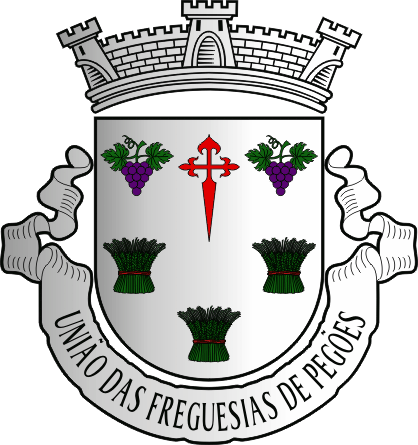 Brasão da União das freguesias de Pegões - Pegões civil parishes union coat-of-arms Brasão da União das freguesias de Pegões - Pegões civil parishes union coat-of-arms