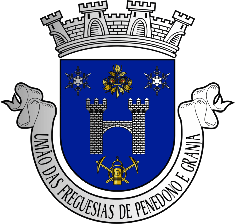 Brasão da União das freguesias de Penedono e Granja - Penedono and Granja civil parishes union coat-of-arms Brasão da União das freguesias de Penedono e Granja - Penedono and Granja civil parishes union coat-of-arms
