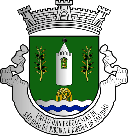 Brasão da União das freguesias de São João da Ribeira e Ribeira de São João - São João da Ribeira and Ribeira de São João civil parishes union coat-of-arms