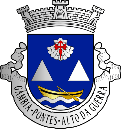 Brasão da freguesia de Gâmbia-Pontes-Alto da Guerra - Gâmbia-Pontes-Alto da Guerra civil parish, coat-of-arms Brasão da freguesia de Gâmbia-Pontes-Alto da Guerra - Gâmbia-Pontes-Alto da Guerra civil parish, coat-of-arms