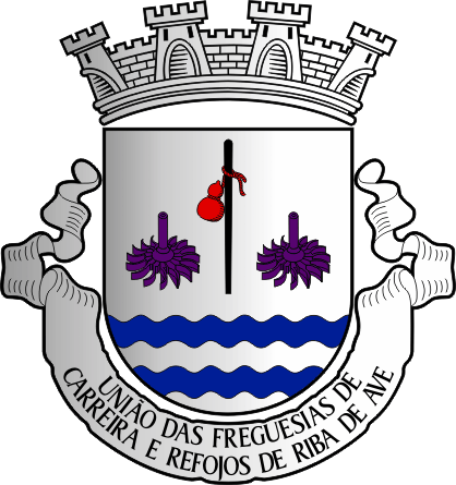 Brasão da União das freguesias de Carreira e Refojos de Riba de Ave - Carreira and Refojos de Riba de Ave civil parishes union coat-of-arms