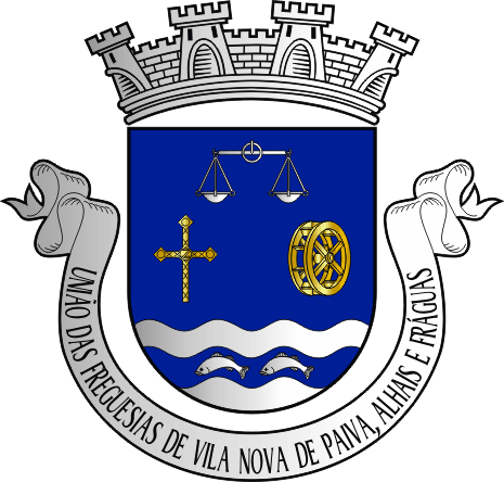 Brasão da União das freguesias de Vila Nova de Paiva, Alhais e Fráguas - Vila Nova de Paiva, Alhais and Fráguas civil parishes union coat-of-arms