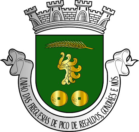 Brasão da União das freguesias de Pico de Regalados, Gondiães e Mós - Pico de Regalados, Gondiães and Mós civil parishes union coat-of-arms