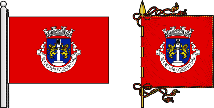 Bandeira e estandarte do Concelho de Santo António do Zaire - Santo António do Zaire municipal flag and banner
