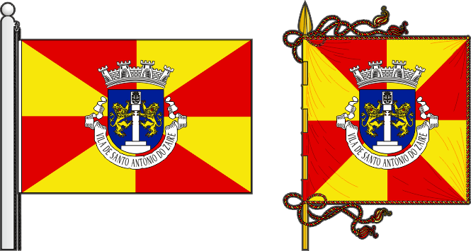 Bandeira e estandarte do Concelho de Santo António do Zaire - Santo António do Zaire municipal flag and banner