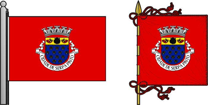 Bandeira e estandarte do Concelho de Serpa Pinto - Serpa Pinto municipal flag and banner Bandeira e estandarte do Concelho de Serpa Pinto - Serpa Pinto municipal flag and banner