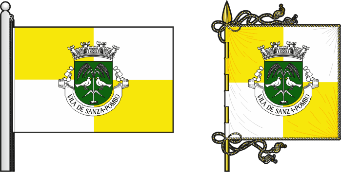 Bandeira e estandarte do Concelho deo Pombo - Pombo municipal flag and banner Bandeira e estandarte do Concelho de Pombo - Pombo municipal flag and banner
