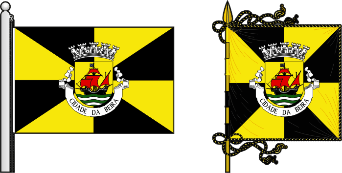 Bandeira e estandarte do Concelho da Beira - Beira municipality flag and banner Bandeira e estandarte do Concelho da Beira - Beira municipality flag and banner