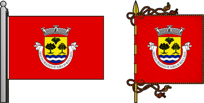 Bandeira e estandarte da União das freguesias de Aldeia do Mato e Souto - Aldeia do Mato and Souto civil parishes union flag and banner Bandeira e estandarte da União das freguesias de Aldeia do Mato e Souto - Aldeia do Mato and Souto civil parishes union flag and banner