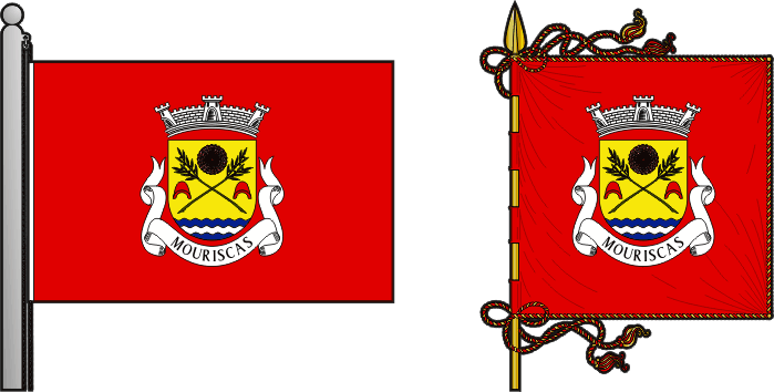 Bandeira e estandarte da freguesia de Mouriscas - Mouriscas civil parish, flag and banner