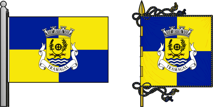 Bandeira e estandarte da freguesia de Tramagal - Tramagal civil parish, flag and banner Bandeira e estandarte da freguesia de Tramagal - Tramagal civil parish, flag and banner