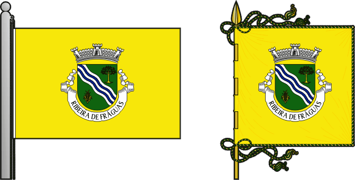 Bandeira e estandarte da freguesia de Ribeira de Fráguas - Ribeira de Fráguas civil parish, flag and banner Bandeira e estandarte da freguesia de Ribeira de Fráguas - Ribeira de Fráguas civil parish, flag and banner