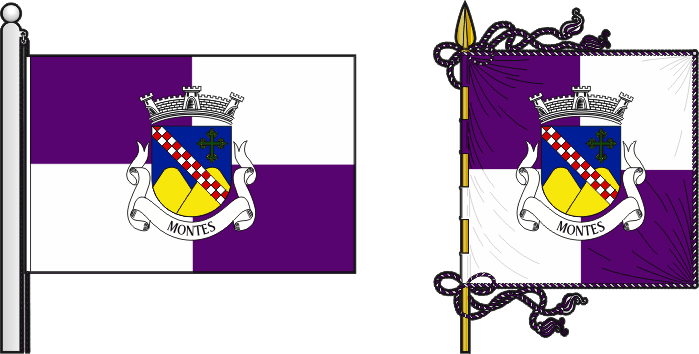 Bandeira e estandarte da antiga freguesia de Montes - Montes former civil parish, flag and banner Bandeira e estandarte da antiga freguesia de Montes - Montes former civil parish, flag and banner