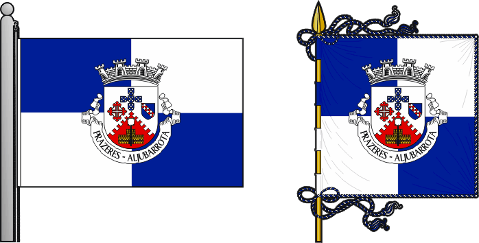 Bandeira e estandarte da antiga freguesia de Aljubarrota (Prazeres) - Aljubarrota (Prazeres) former civil parish, flag and banner Bandeira e estandarte da antiga freguesia de Aljubarrota (Prazeres) - Aljubarrota (Prazeres) former civil parish, flag and banner