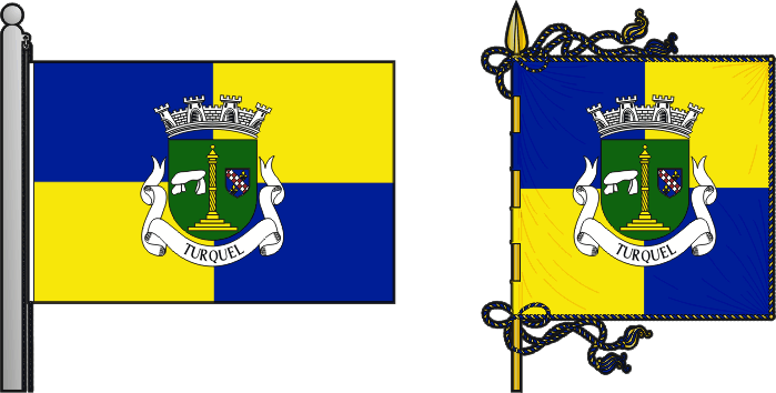 Bandeira e estandarte da freguesia de Turquel - Turquel civil parish, flag and banner
