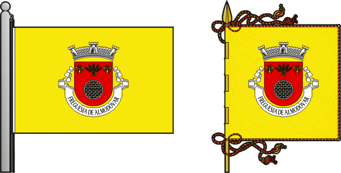 Bandeira e estandarte da antiga freguesia de Almodôvar - Almodôvar former civil parish, flag and banner