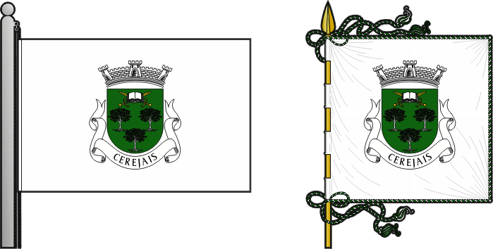 Bandeira e estandarte da freguesia de Cerejais - Cerejais civil parish, flag and banner Bandeira e estandarte da freguesia de Cerejais - Cerejais civil parish, flag and banner