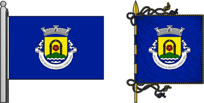 Bandeira e estandarte da União das freguesias de Ferradosa e Sendim da Serra - Ferradosa and Sendim da Serra civil parishes union flag and banner