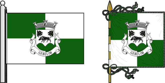 Bandeira e estandarte da antiga freguesia de Gebelim - Gebelim former civil parish, flag and banner Bandeira e estandarte da antiga freguesia de Gebelim - Gebelim former civil parish, flag and banner