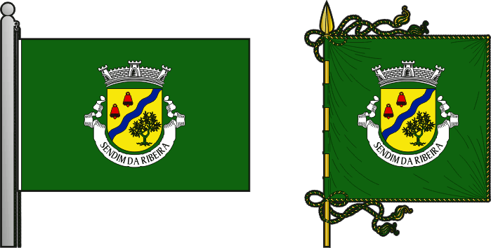 Bandeira e estandarte da antiga freguesia de Sendim da Ribeira - Sendim da Ribeira former civil parish, flag and banner Bandeira e estandarte da antiga freguesia de Sendim da Ribeira - Sendim da Ribeira former civil parish, flag and banner