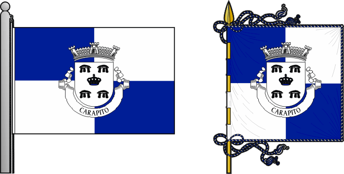 Bandeira e estandarte da freguesia de Carapito - Carapito civil parish, flag and banner Bandeira e estandarte da freguesia de Carapito - Carapito civil parish, flag and banner