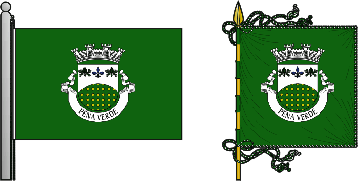 Bandeira e estandarte da freguesia de Pena Verde - Pena Verde civil parish, flag and banner Bandeira e estandarte da freguesia de Pena Verde - Pena Verde civil parish, flag and banner
