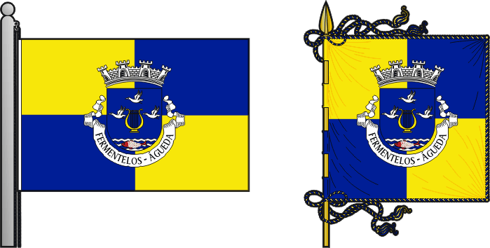 Bandeira e estandarte da freguesia de Fermentelos - Fermentelos civil parish, flag and banner Bandeira e estandarte da freguesia de Fermentelos - Fermentelos civil parish, flag and banner