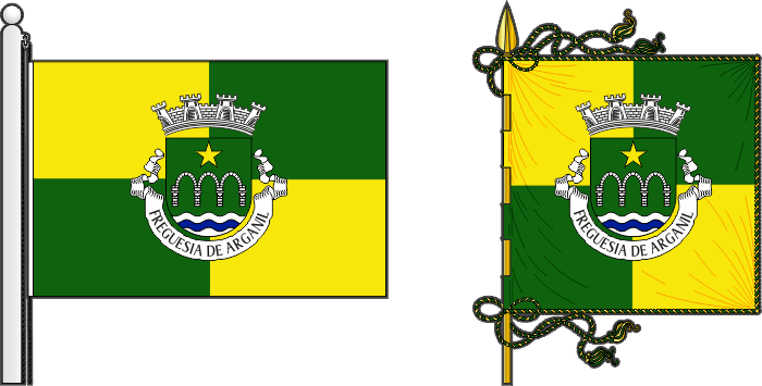 Bandeira e estandarte da freguesia de Arganil - Arganil civil parish, flag and banner