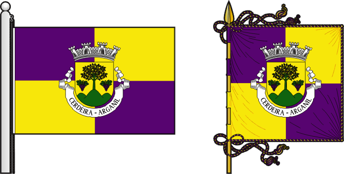 Bandeira e estandarte da antiga freguesia de Cerdeira - Cerdeira former civil parish, flag and banner