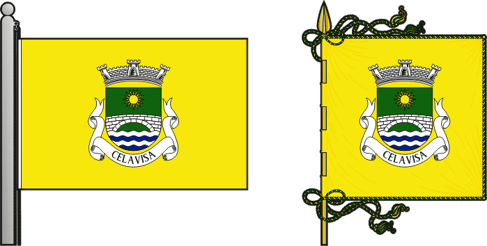 Bandeira e estandarte da freguesia de Celavisa - Celavisa civil parish, flag and banner Bandeira e estandarte da freguesia de Celavisa - Celavisa civil parish, flag and banner