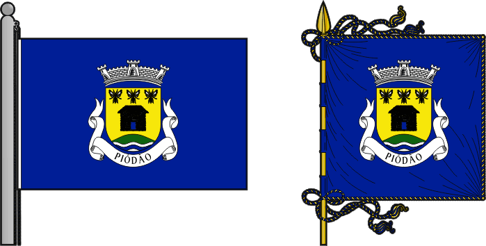 Bandeira e estandarte da freguesia de Piódão - Piódão civil parish, flag and banner