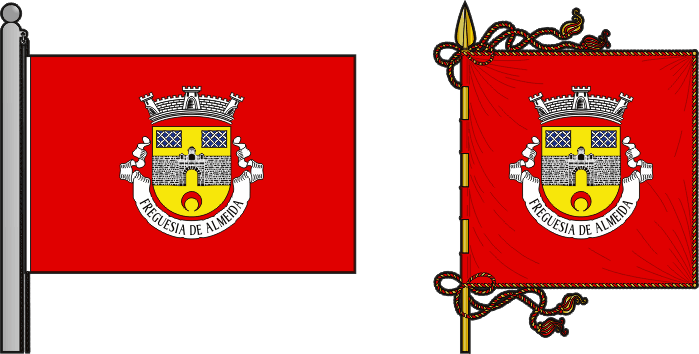 Bandeira e estandarte da freguesia de Almeida - Almeida civil parish, flag and banner Bandeira e estandarte da freguesia de Almeida - Almeida civil parish, flag and banner