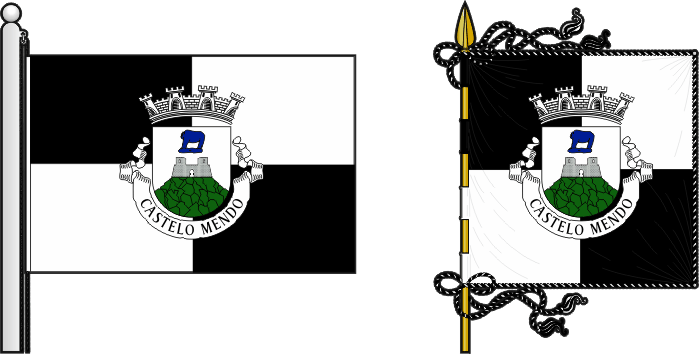 Bandeira e estandarte da antiga freguesia de Castelo Mendo - Castelo Mendo former civil parish, flag and banner Bandeira e estandarte da antiga freguesia de Castelo Mendo - Castelo Mendo former civil parish, flag and banner