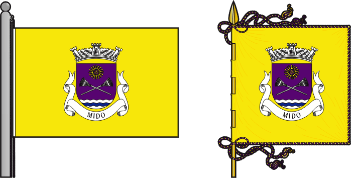 Bandeira e estandarte da antiga freguesia de Mido - Mido former civil parish, flag and banner