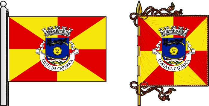 Bandeira e estandarte da freguesia de Costa da Caparica - Costa da Caparica civil parish, flag and banner