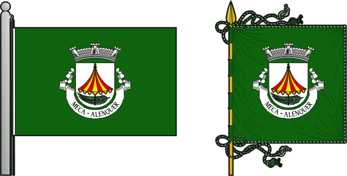 Bandeira e estandarte da freguesia de Meca - Meca civil parish, flag and banner