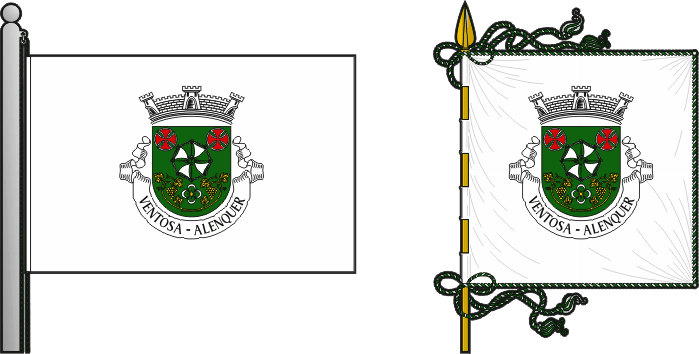 Bandeira e estandarte da freguesia de Ventosa - Ventosa civil parish, flag and banner Bandeira e estandarte da freguesia de Ventosa - Ventosa civil parish, flag and banner