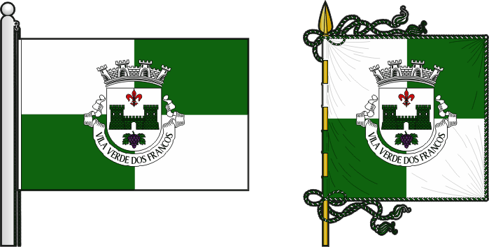 Bandeira e estandarte da freguesia de Vila Verde dos Francos - Vila Verde dos Francos civil parish, flag and banner Bandeira e estandarte da freguesia de Vila Verde dos Francos - Vila Verde dos Francos civil parish, flag and banner