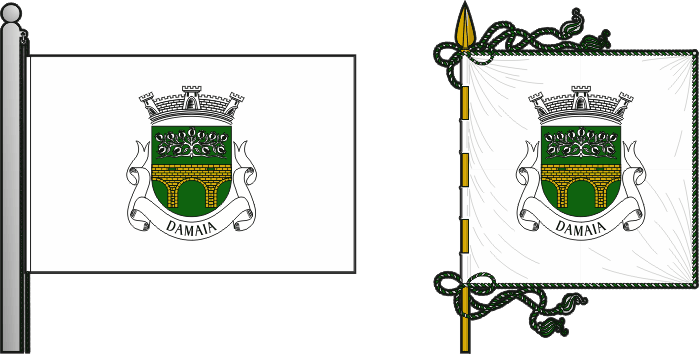 Bandeira e estandarte da antiga freguesia da Damaia - Damaia former civil parish, flag and banner