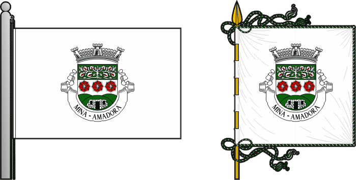 Bandeira e estandarte da antiga freguesia da Mina - Mina former civil parish, flag and banner