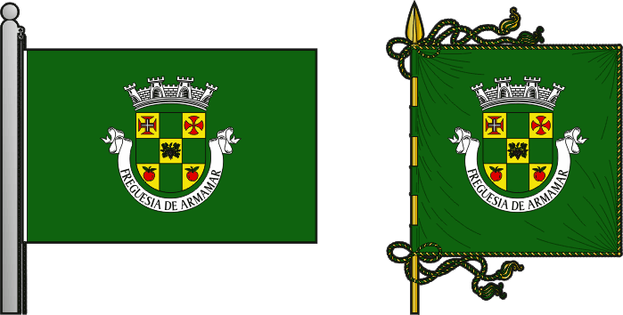 Bandeira e estandarte da Freguesia de Armamar - Armamar civil parish, flag and banner Bandeira e estandarte da Freguesia de Armamar - Armamar civil parish, flag and banner