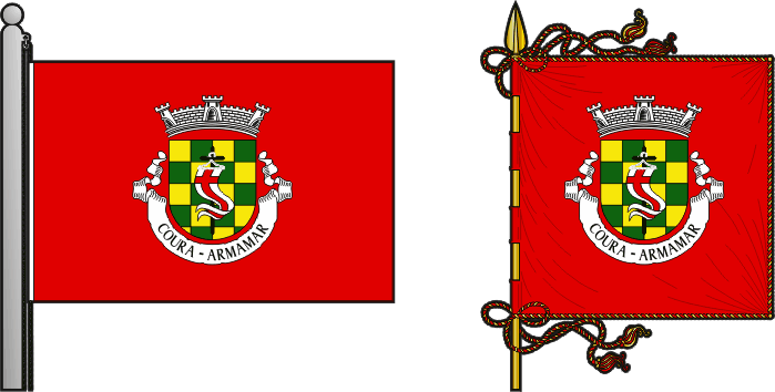 Bandeira e estandarte da antiga freguesia de Coura - Coura former civil parish, flag and banner Bandeira e estandarte da antiga freguesia de Coura - Coura former civil parish, flag and banner
