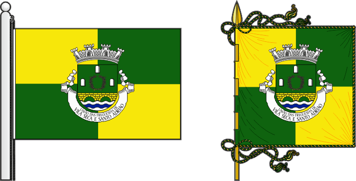 Bandeira e estandarte da União das freguesias de Vila Seca e Santo Adrião - Vila Seca and Santo Adrião civil parishes union, flag and banner Bandeira e estandarte da União das freguesias de Vila Seca e Santo Adrião - Vila Seca and Santo Adrião civil parishes union, flag and banner