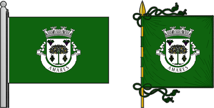 Bandeira e estandarte do Município de Amares - Amares municipal flag and banner