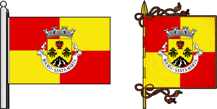 Bandeira e estandarte da freguesia de Bouro (Santa Marta) - Bouro (Santa Marta) civil parish, flag and banner